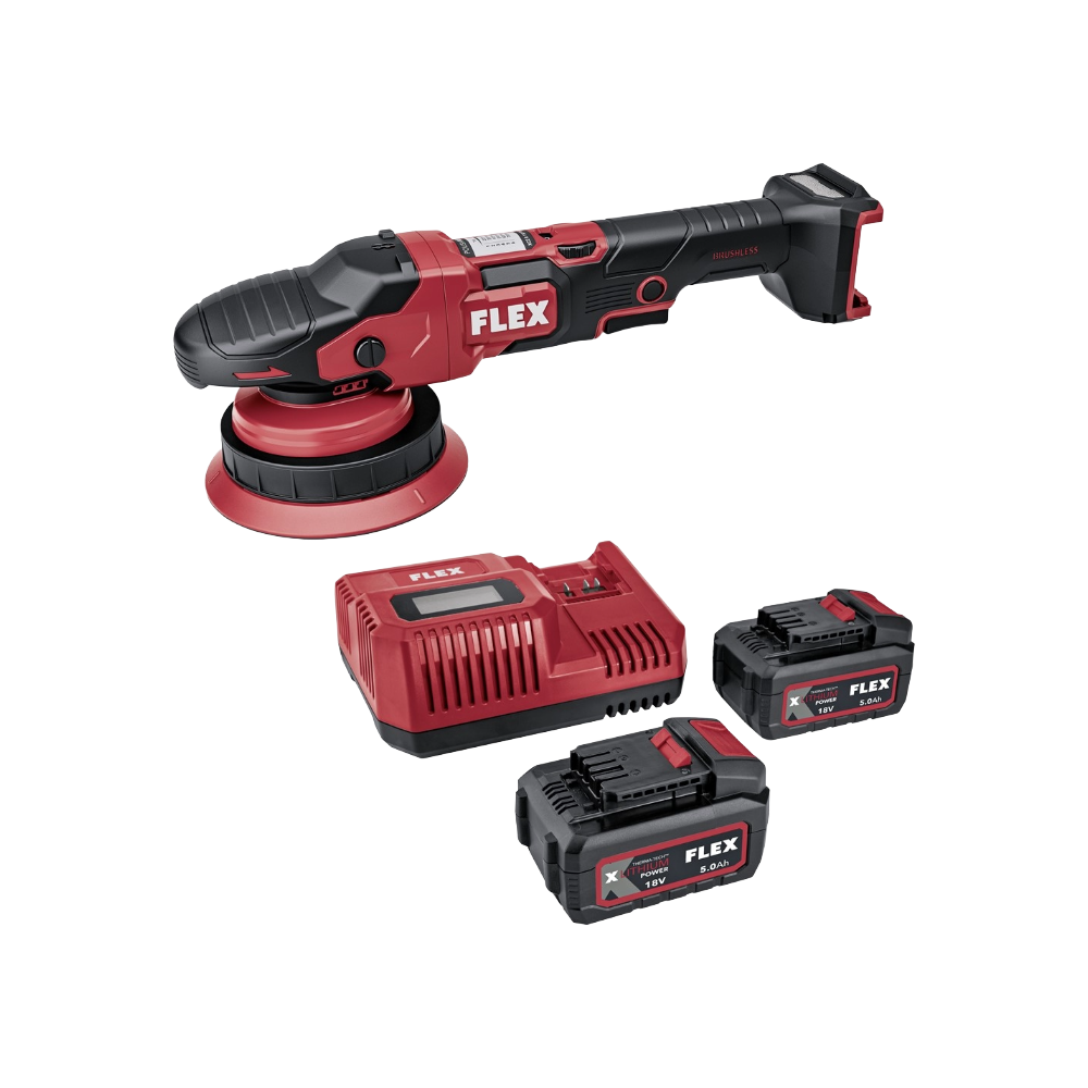 FLEX XCE 2 8 18-EC Set – Batteridriven Tvångsroterande Excenterpolermaskin (18V)