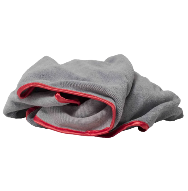 Mikrofiberhandduk Grå/Röd 50x50cm (125gr)